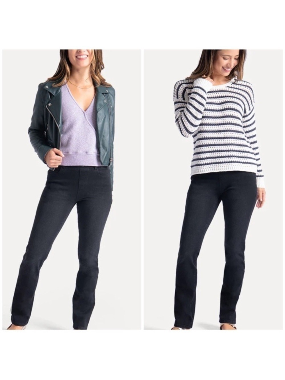 Betabrand Straight Leg Four Pocket Yoga Denim in Washed Black